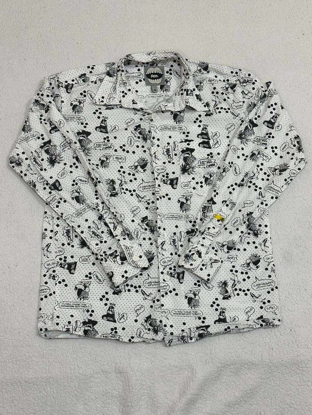 P.A.M. Perks and Mini Comic Strip Print Long Sleeve Button Up Shirt